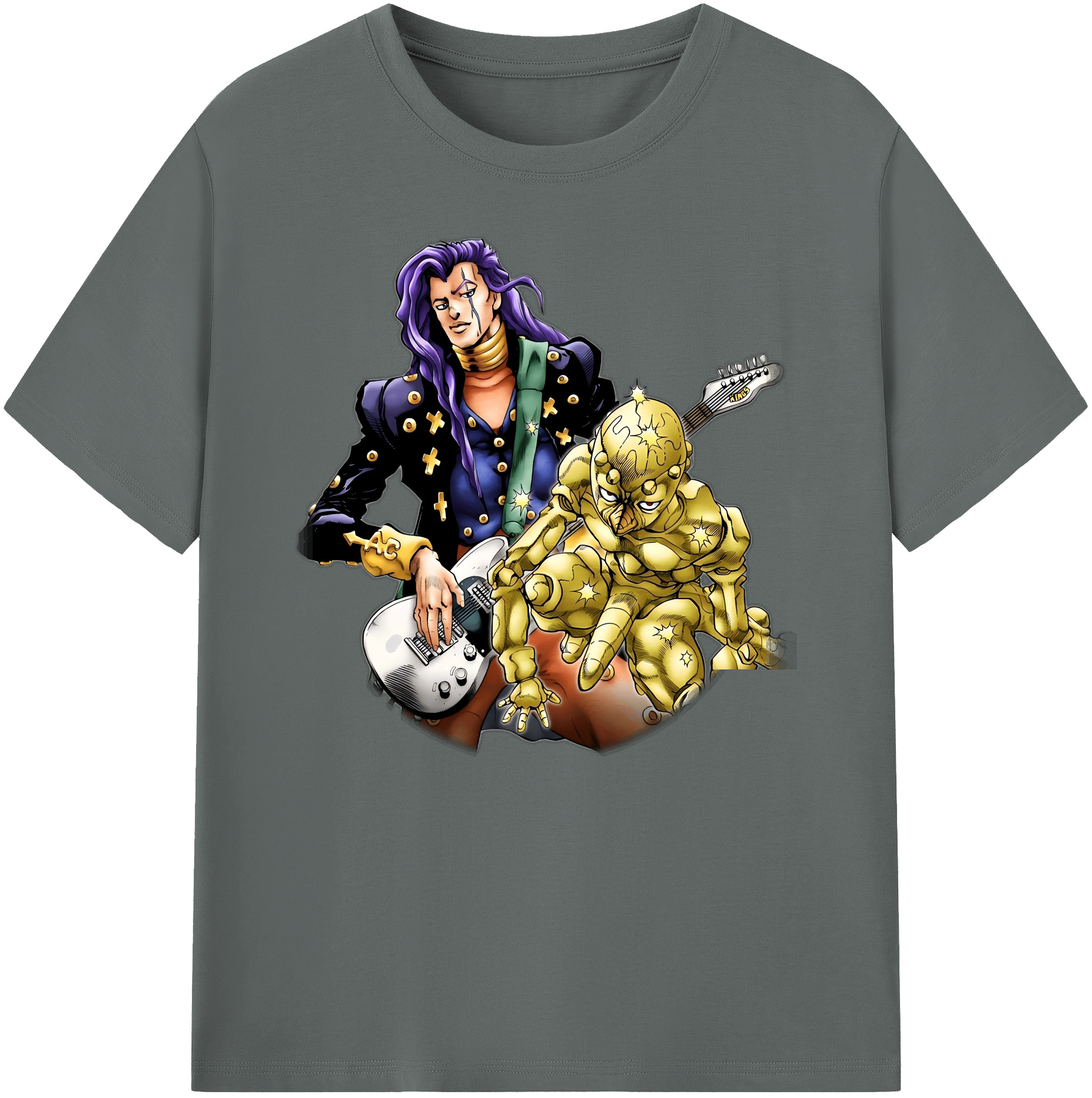 （画像用） ジョジョの奇妙な冒険 おといし あきら JoJo's Bizarre Adventure Akira Otoishi 綿100％ メンズ半袖Tシャツ｜肌触りやわらか＆通気性